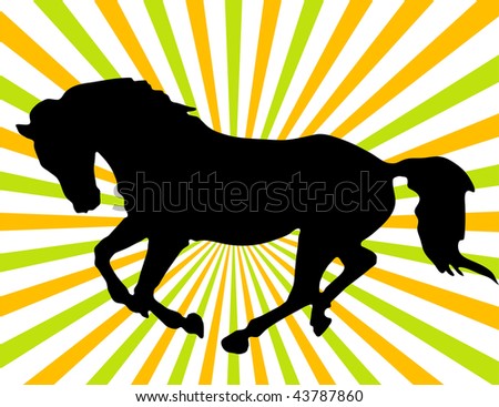 silhouette of a galloping horse