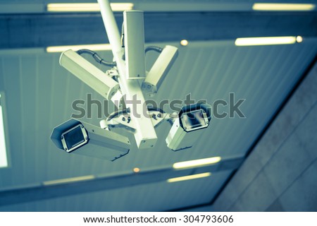 A CCTV camera in a north London station.