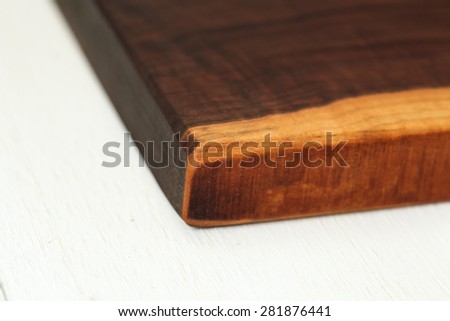 Edge detail on a handmade cutting board