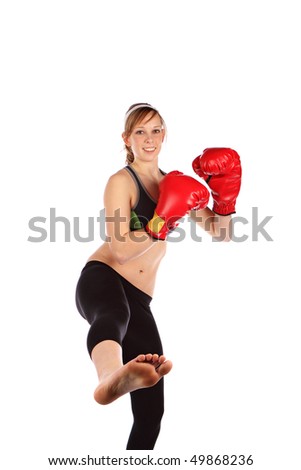 Female kick boxer