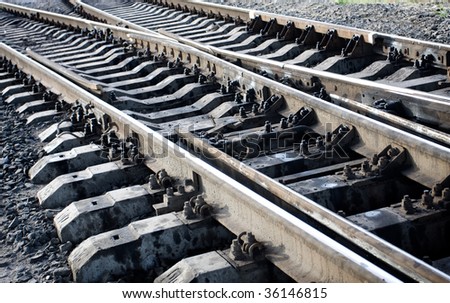 Close-up of details of railway tracks