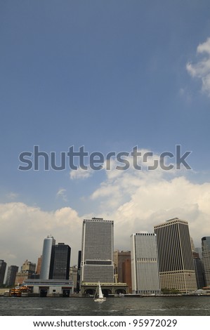 Manhattan, seen from East River, New York, USA