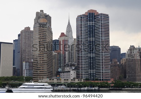 Manhattan, seen from East River, New York, USA