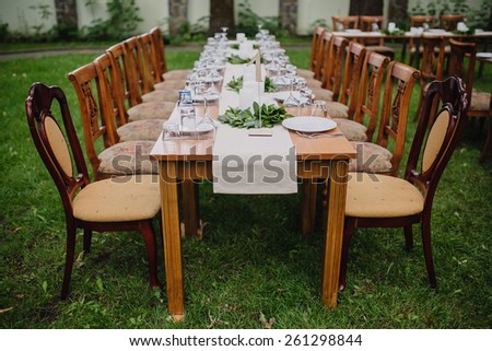 served wedding table outdoors