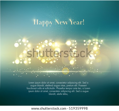 Vector 2017 Happy New Year background with sample text.