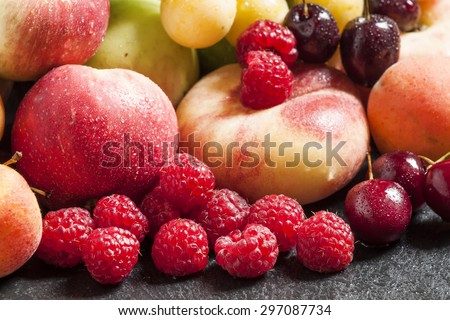 Summer fruit, still life, selective focus