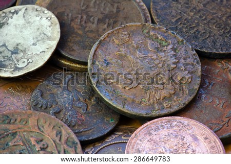 a bunch of old copper coins