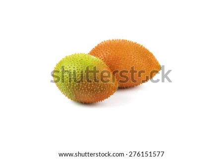 Gac fruit on white background