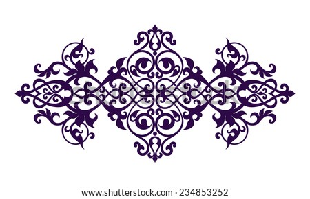 vintage baroque calligraphy border frame card ornament flower motif arabic islamic retro pattern ornate