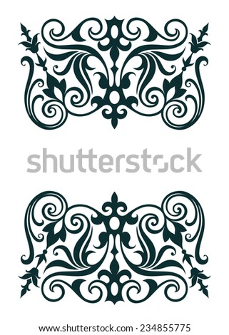 vintage ornate border frame filigree with retro ornament pattern in antique baroque style arabic decorative calligraphy design