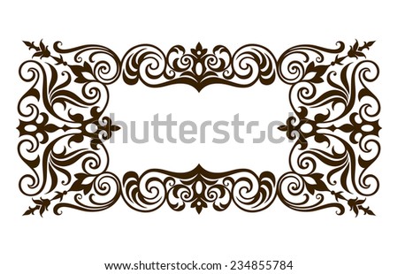 vintage ornate border frame filigree with retro ornament pattern in antique baroque style arabic decorative calligraphy design