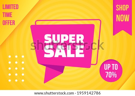Advertising banner with limited time super sale offer