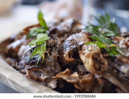 A closeup shot of Porceddu, Sardinian pig meat