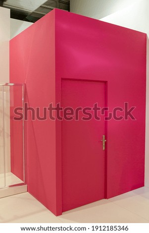 Purple Painted Storage Room in House Corner