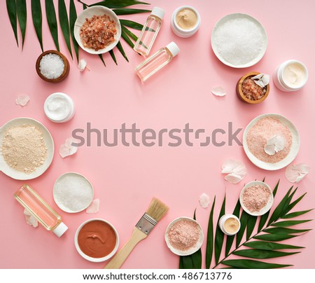 image of homemade cosmetics ingredients. aroma theme