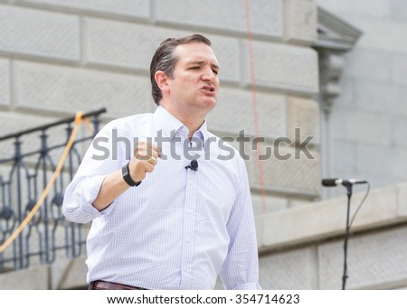 Presidential hopeful Ted Cruz speaks to a crowd of 9000+ at the Pro-Family Rally held on 8/29/15 at the South Carolina Statehouse.