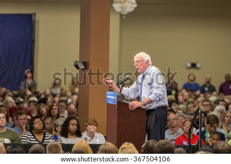 August 21, 2015 - Columbia S.C: Bernie Sanders speaks about inequality, poverty, and justice system reform to a full crowd at the Medallion Center in Columbia S.C.