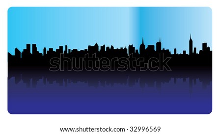 new york skyline silhouette vector. stock vector : Silhouette of a skyline - vector