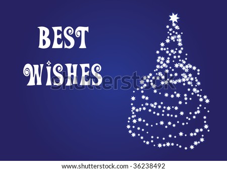 Best wishes, christmas card - with a christmas tree