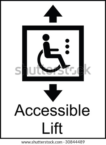 Wheelchair Accessible Lift Public Information Sign