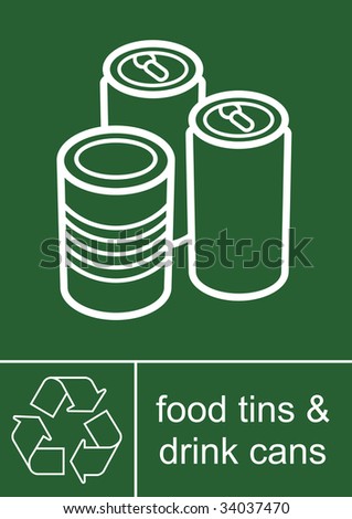 Recycling Sign Tins and Cans