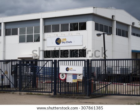 Feltham, London, Middlesex, England - August 19, 2015: Vacant LSG Sky Chefs building located close to Heathrow Airport, company provided catering for airlines