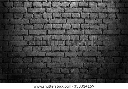 Brick wall. Black background. Grunge wall texture