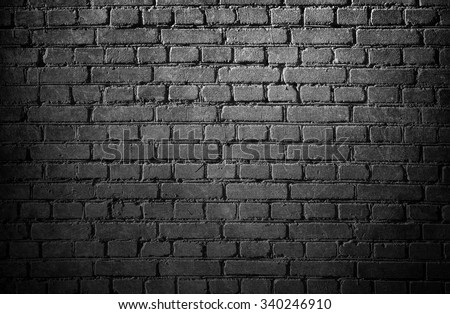 Brick wall. Black and white brick wall background
