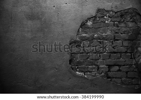 Old black wall. Black background. Black grunge wall for white text. Texture