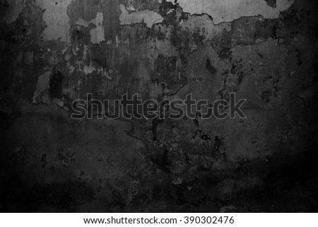 Black wall background. Grunge wall texture