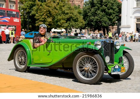 stock photo WARSAW JULY 7 1938 MG TA on Car Competition during XXXIth