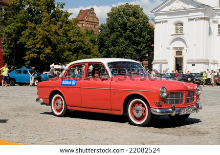 stock photo WARSAW JULY 7 1965 Volvo 122S Amazon on Car Competition 