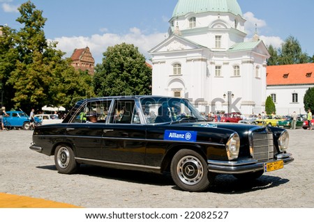 stock photo WARSAW JULY 7 1969 Mercedes W109 300SEL Automatic on Car