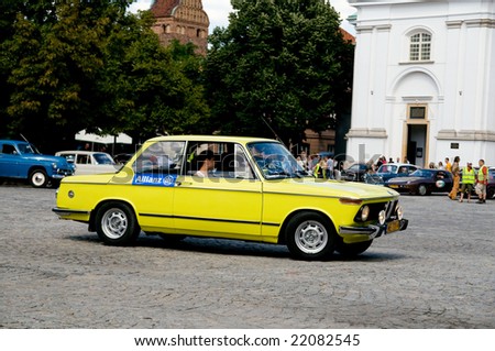 stock photo WARSAW JULY 7 1973 BMW 1802 on Car Competition during 