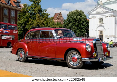 stock photo WARSAW JULY 7 1954 Mercedes 300B Adenauer on Car 