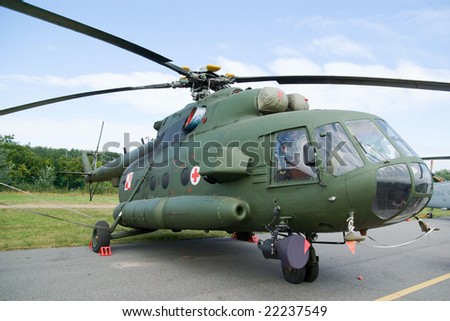 RADOM, POLAND - AUGUST 31: Mil Mi-17 AE. International Air Demonstrations AIR SHOW 2007. Day before the official opening. August 31, 2007 in Radom, Poland.