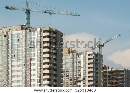 building of concrete panel apartment house