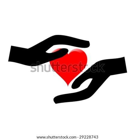 stock vector : hands holding the heart #3