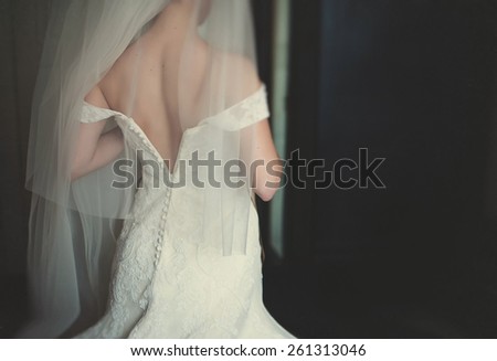 Lovely sensual bride back