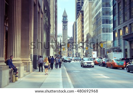 City Street Building View, Toronto, Ontario, Canada
