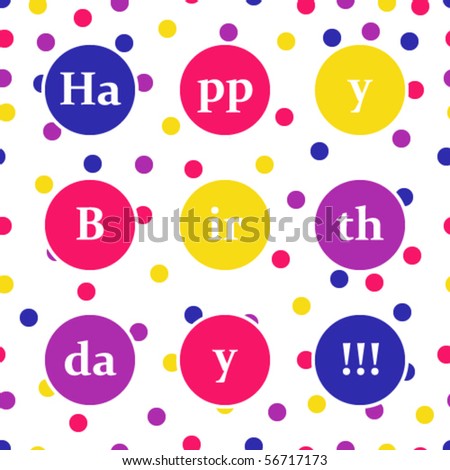 Birthday Card Over Seamless Spotted Background Stock Ve
