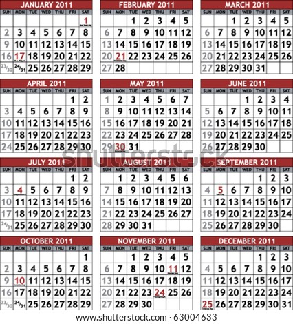 Free Pocket Calendar Template 2012