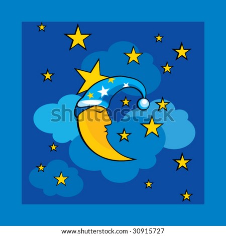 Cartoon Night Seamless Background Stock Vector Illustration 30915727