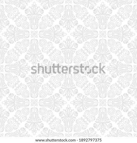 Orient classic pattern. Seamless abstract background with vintage silver elements. Orient background. Ornament for wallpaper and packaging