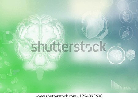 Medical 3D illustration - human brain, intelligence discovery concept - highly detailed modern background or texture