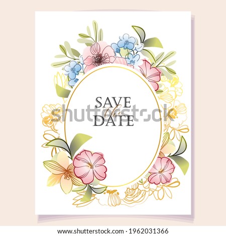 Romantic wedding invitation card. Wedding, marriage, bridal, birthday, Valentine's day.