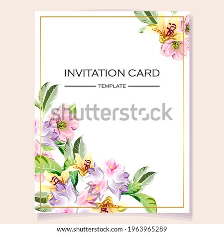 Romantic wedding invitation card. Wedding, marriage, bridal, birthday, Valentine\'s day.