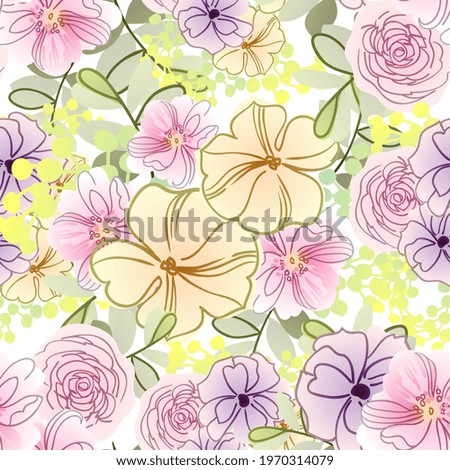 Flower print. Elegance seamless pattern.