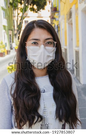 Mexican Latina woman in the new normality due to the covid-19 pandemic