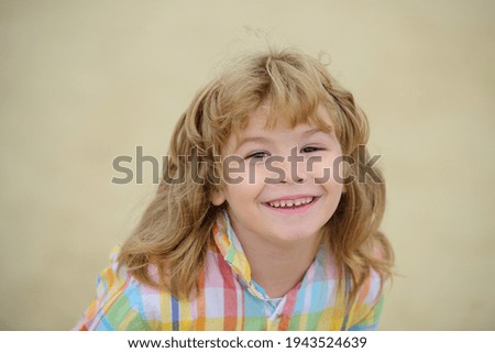 Kids emotions. Happy smiling child boy. Childhood concept. Isolated. Smiling boy portrait